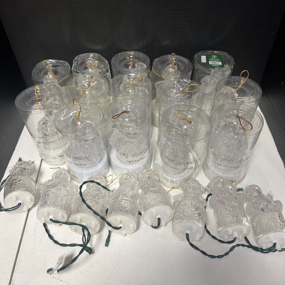Lot Of 22 Christmas House Snowmen Light Up Ornaments. Tested And Working.
